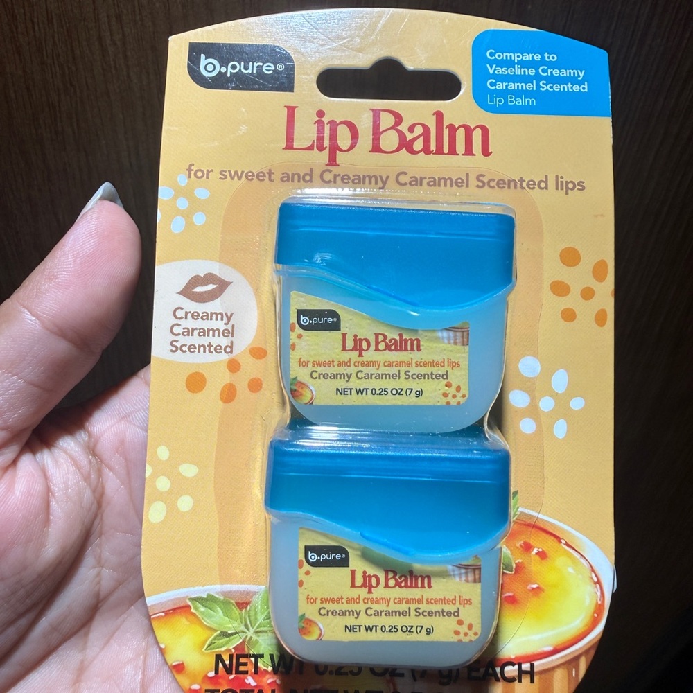 TikTok viral b-pure mini Creamy Caramel Scented Lip Balm 2 pack Vaseline like